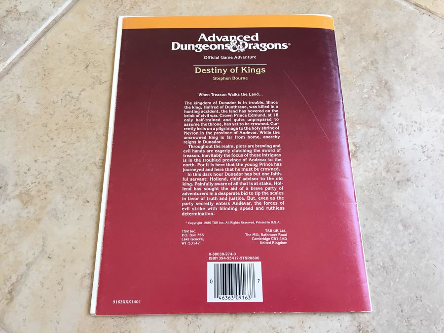 Destiny of Kings (Advanced Dungeons & Dragons Adventure, No. N3) TSR 1986 [Photo 12]
