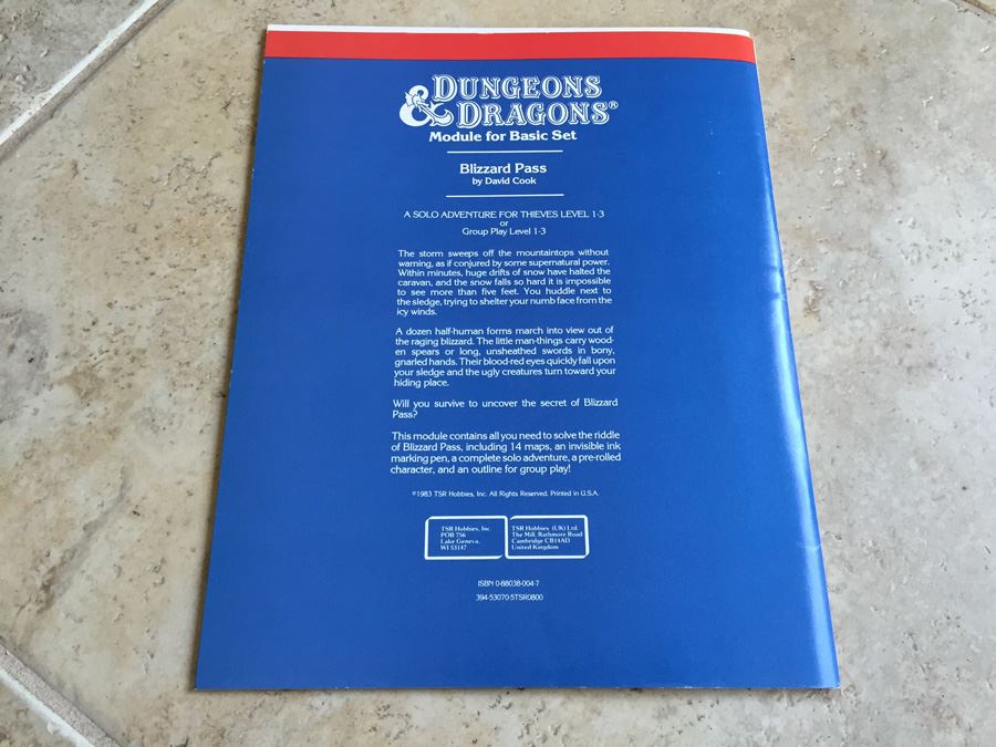 Blizzard Pass (Dungeons & Dragons Module M1) TSR 1983 [Photo 10]