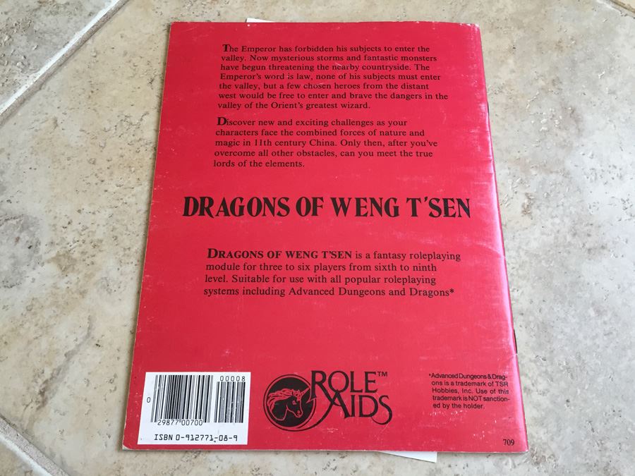 Dragons of Weng T'sen (D&D/Role Aids) Mayfair Games 1983 [Photo 8]