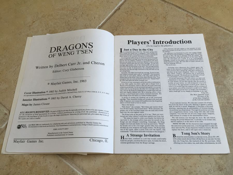 Dragons of Weng T'sen (D&D/Role Aids) Mayfair Games 1983 [Photo 6]