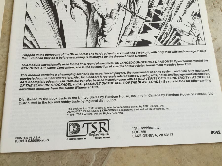 Advanced Dungeons and Dragons: Dungeon Module A4, In the Dungeons of the Slave Lords TSR 1981 [Photo 8]