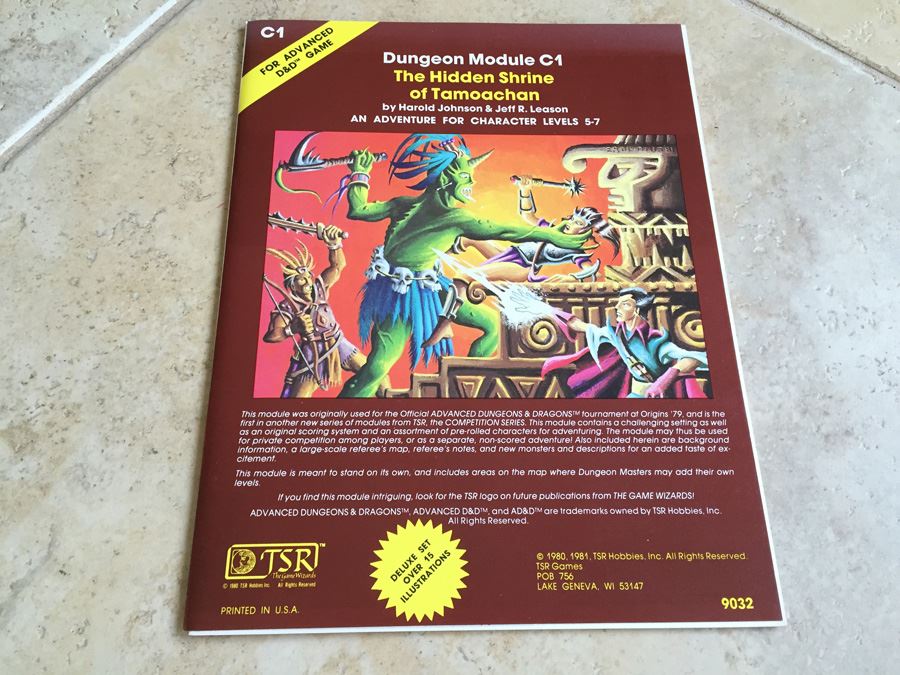 The Hidden Shrine of Tamoachan : Advanced Dungeons & Dragons Module C1 : 9032 TSR 1980