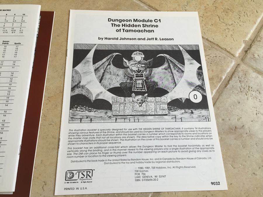 The Hidden Shrine of Tamoachan : Advanced Dungeons & Dragons Module C1 : 9032 TSR 1980 [Photo 12]