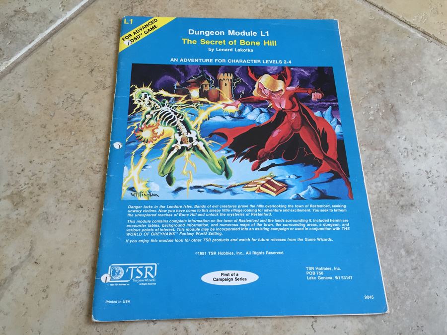 The Secret of Bone Hill (Advanced Dungeons & Dragons Module L1) TSR L1 [Photo 1]