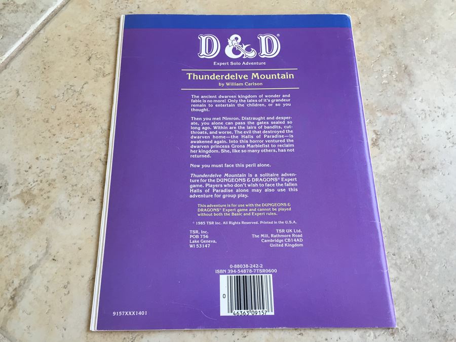 Thunderdelve Mountain: Module Xs2 (Dungeons & Dragons) TSR 1985 [Photo 12]