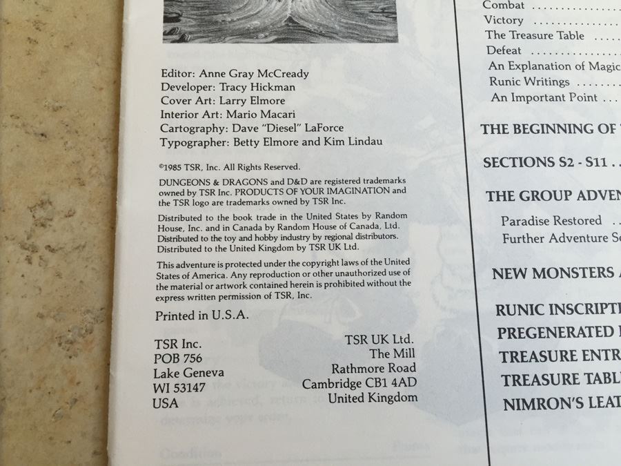 Thunderdelve Mountain: Module Xs2 (Dungeons & Dragons) TSR 1985