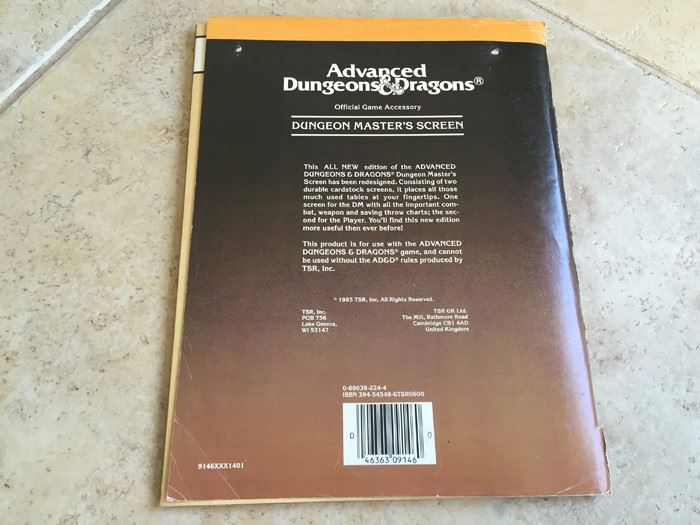 Dungeon Masters Screen (Advanced Dungeons & Dragons, 1st Edition, TSR 9146) TSR 1985 [Photo 16]
