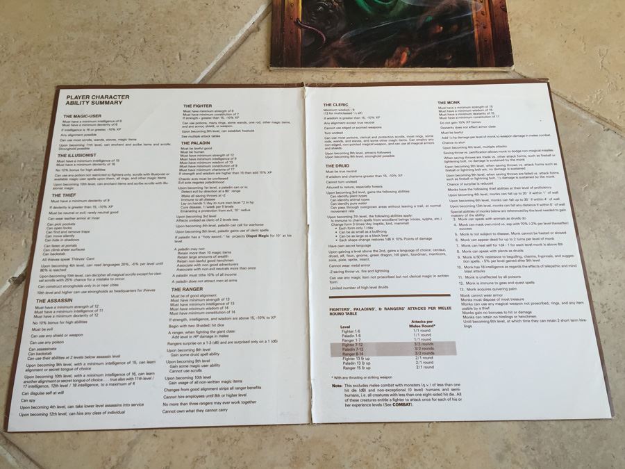 Dungeon Masters Screen (Advanced Dungeons & Dragons, 1st Edition, TSR 9146) TSR 1985 [Photo 6]