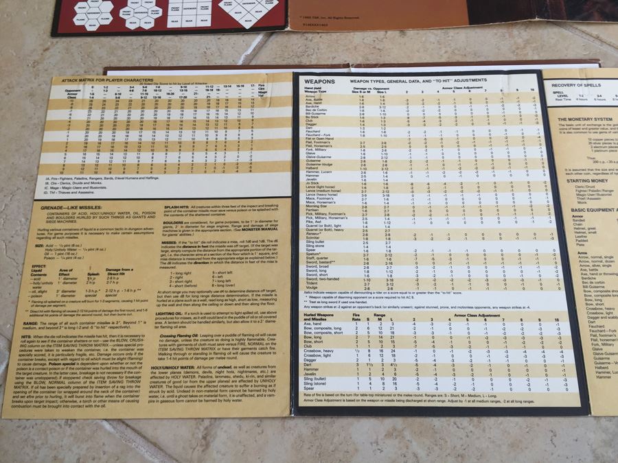 Dungeon Masters Screen (Advanced Dungeons & Dragons, 1st Edition, TSR 9146) TSR 1985 [Photo 10]
