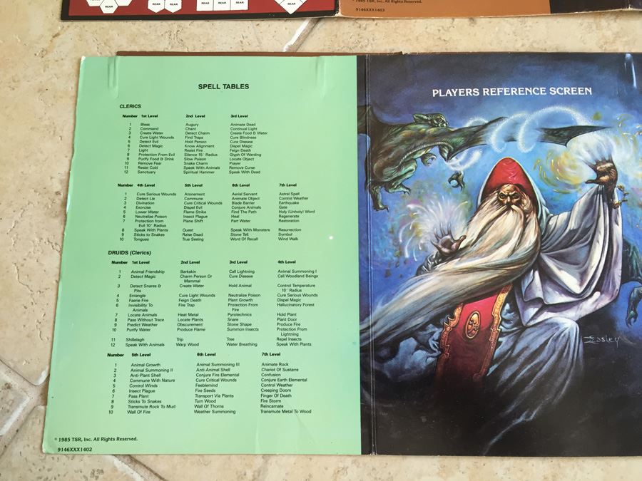 Dungeon Masters Screen (Advanced Dungeons & Dragons, 1st Edition, TSR 9146) TSR 1985 [Photo 8]