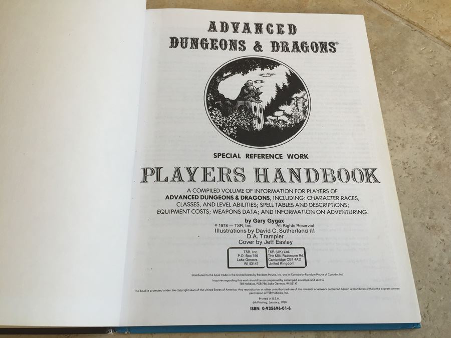 Advanced Dungeons & Dragons Player's Handbook, Special Reference Work, TSR 1980 [Photo 3]