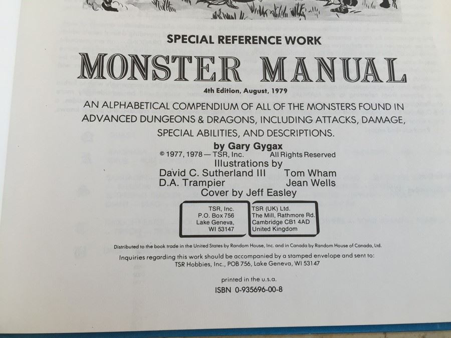 Advanced Dungeons and Dragons Monster Manual TSR 1979 [Photo 6]