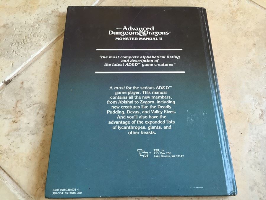 Advanced Dungeons and Dragons: Monster Manual II (#2016) TSR 1983 [Photo 8]