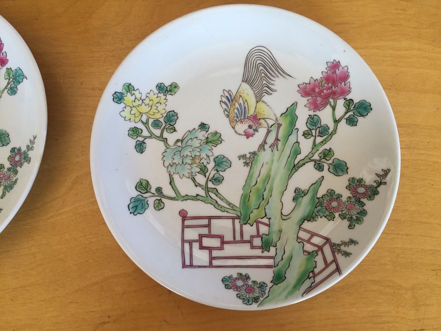 (4) Chinese Famille Rose Porcelain Plates Signed [Photo 2]