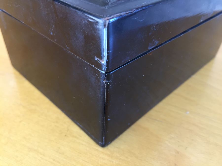 Chinese Diong Hing Foo Chow Black Lacquer Box With Dragons / Serpents [Photo 11]