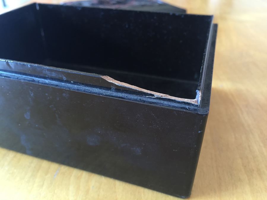 Chinese Diong Hing Foo Chow Black Lacquer Box With Dragons / Serpents [Photo 19]