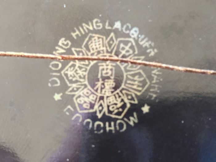 Chinese Diong Hing Foo Chow Black Lacquer Box With Dragons / Serpents [Photo 17]