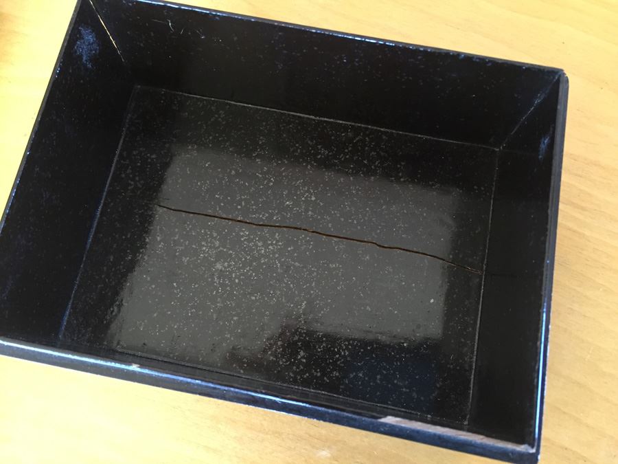 Chinese Diong Hing Foo Chow Black Lacquer Box With Dragons / Serpents [Photo 14]