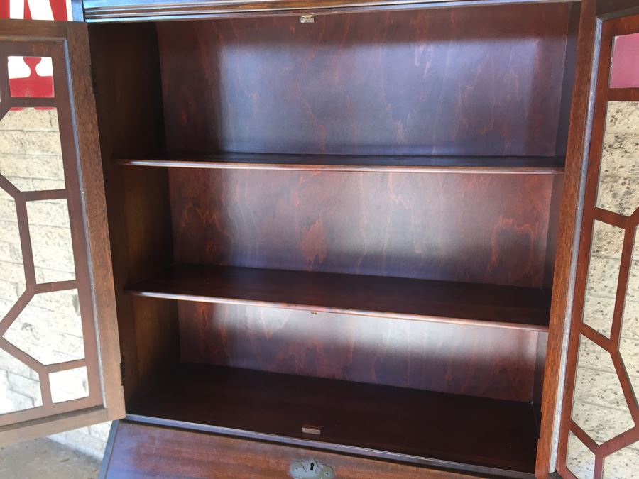 Solid Mahogany Serpentine Front Secretary [Photo 15]