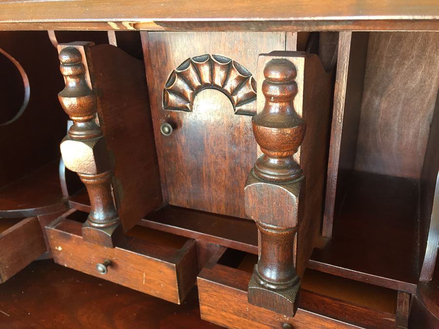 Solid Mahogany Serpentine Front Secretary [Photo 12]