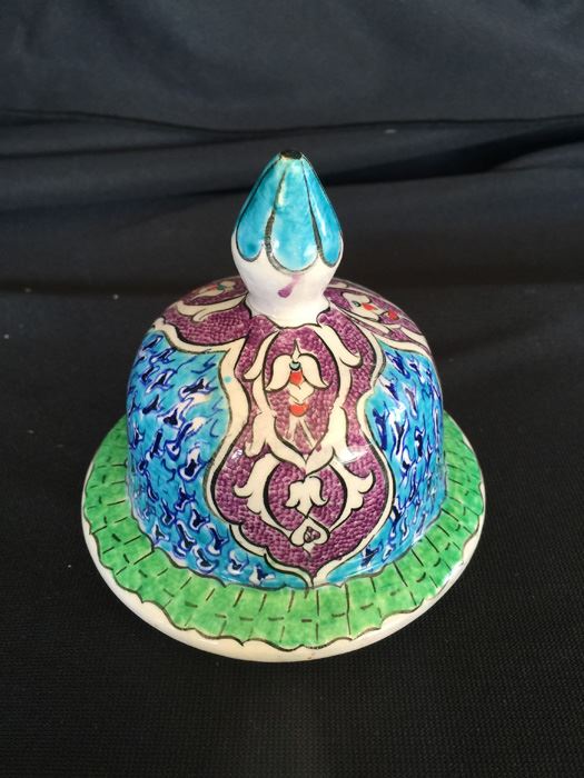 ORNATELY PAINTED CERAMIC LIDDED VESSEL FROM TURKEY-SIGNED [Photo 6]