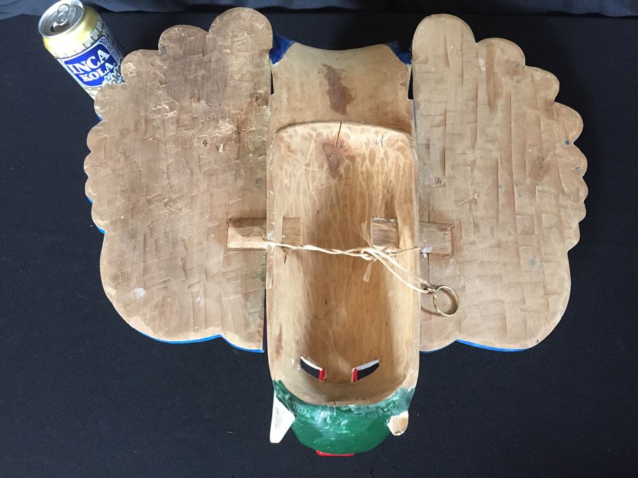 Wooden Carved Hand Painted Peacock Mask [Photo 11]