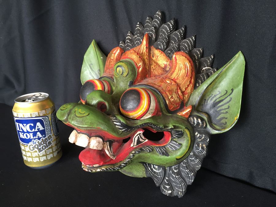 Wooden Carved Hand Painted Balinese Hindu Sugriwa Mask [Photo 2]
