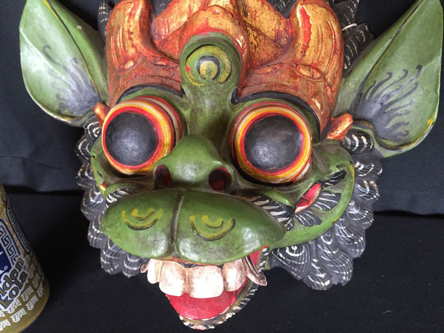 Wooden Carved Hand Painted Balinese Hindu Sugriwa Mask [Photo 5]