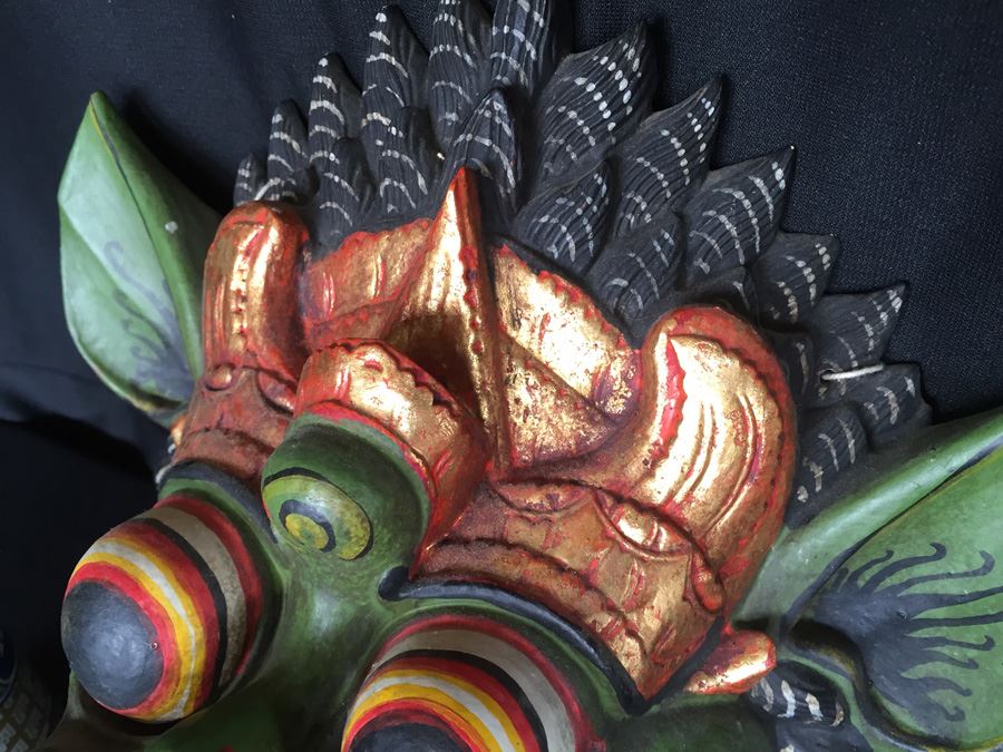 Wooden Carved Hand Painted Balinese Hindu Sugriwa Mask [Photo 7]