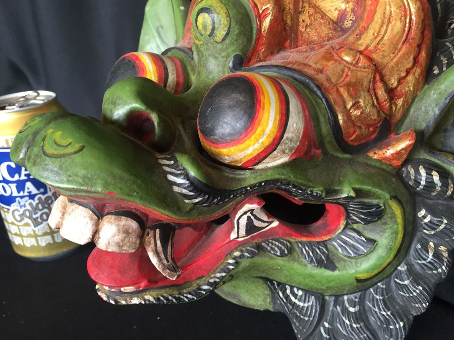 Wooden Carved Hand Painted Balinese Hindu Sugriwa Mask [Photo 3]
