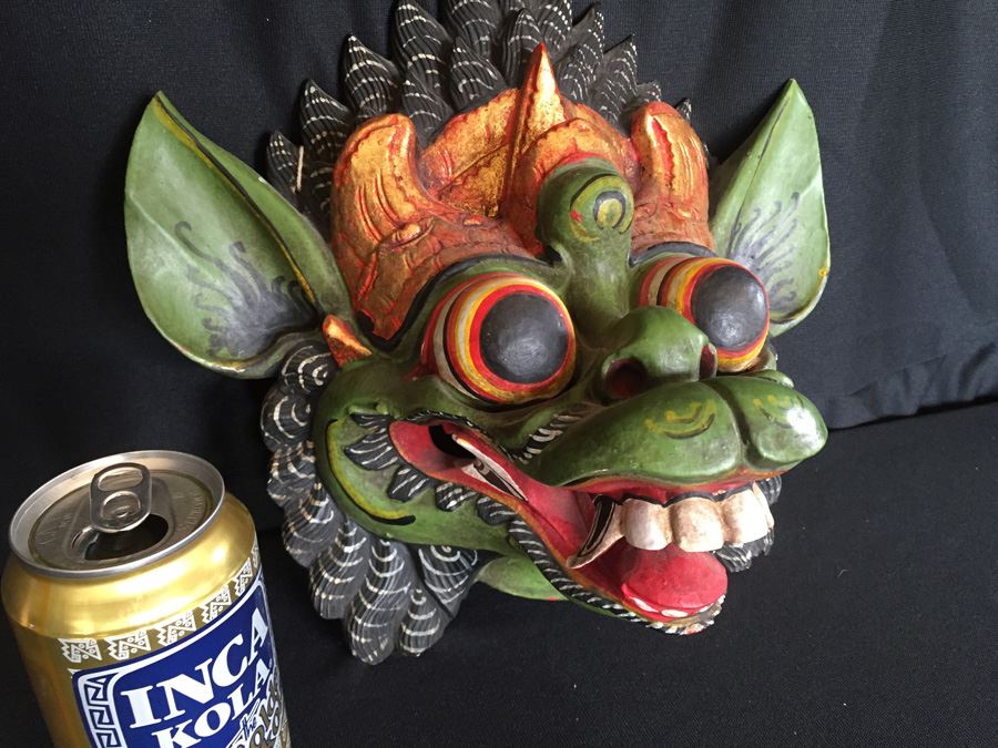 Wooden Carved Hand Painted Balinese Hindu Sugriwa Mask [Photo 9]