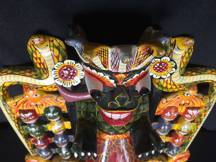 Ceremonial Mask From Sri Lanka - Daha Ata Sanniya - Raksha Mask [Photo 8]