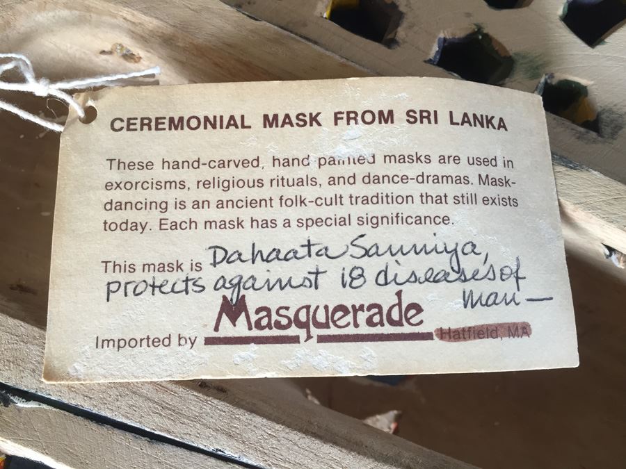 Ceremonial Mask From Sri Lanka - Daha Ata Sanniya - Raksha Mask [Photo 13]