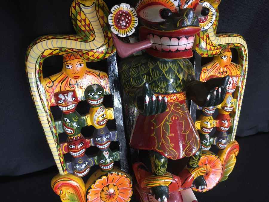 Ceremonial Mask From Sri Lanka - Daha Ata Sanniya - Raksha Mask [Photo 9]