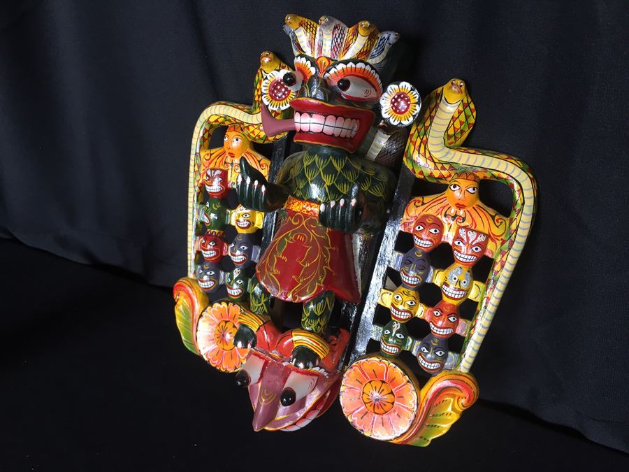 Ceremonial Mask From Sri Lanka - Daha Ata Sanniya - Raksha Mask [Photo 11]