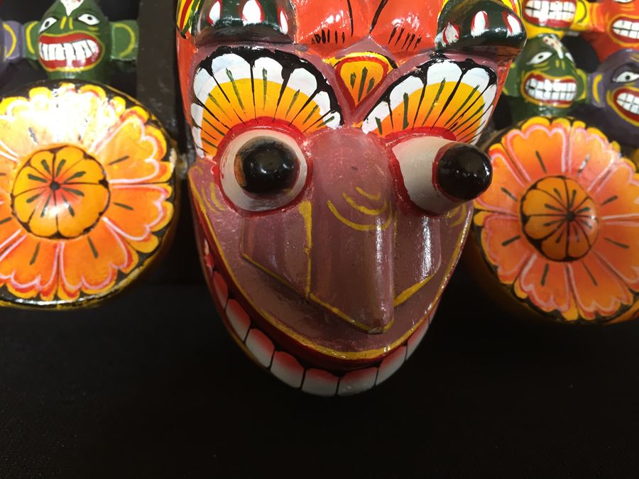 Ceremonial Mask From Sri Lanka - Daha Ata Sanniya - Raksha Mask [Photo 4]