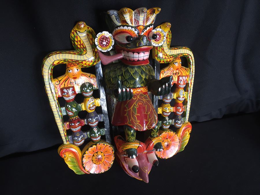 Ceremonial Mask From Sri Lanka - Daha Ata Sanniya - Raksha Mask [Photo 10]