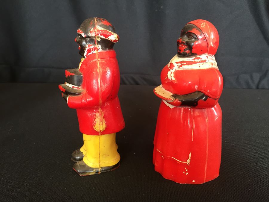 Black Americana 1950s Aunt Jemima & Uncle Mose Plastic Salt N Pepper Shakers [Photo 4]