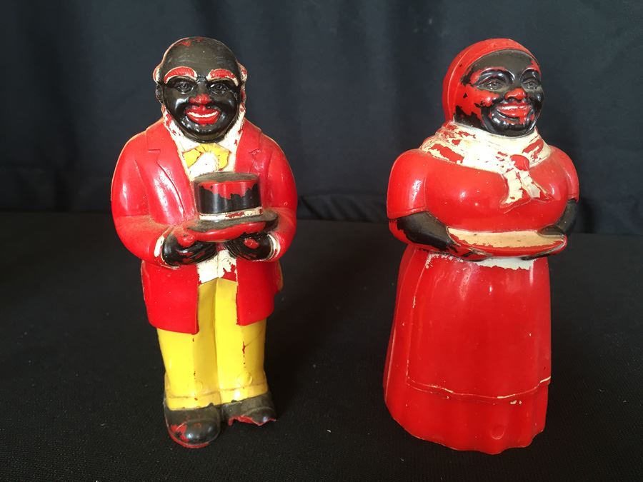 Black Americana 1950s Aunt Jemima & Uncle Mose Plastic Salt N Pepper Shakers [Photo 7]