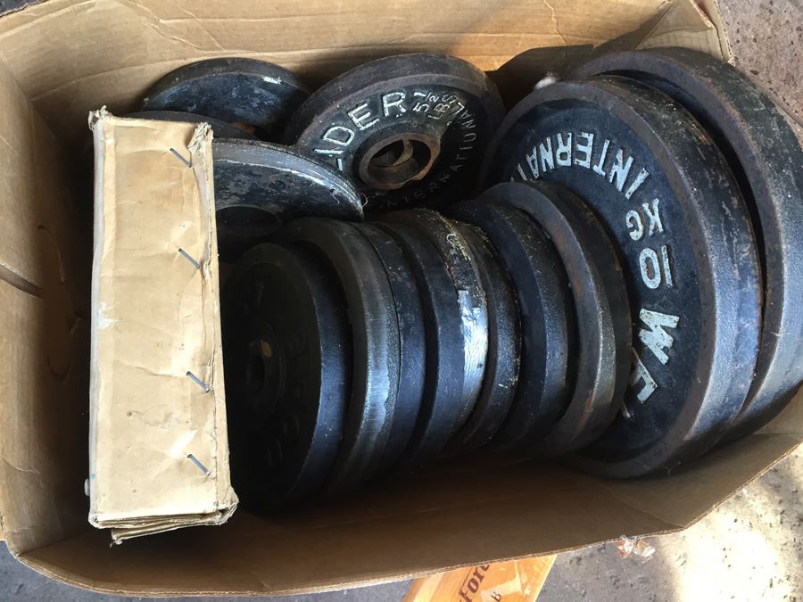 Large Set Of Weider International Barbell Weights [Photo 1]