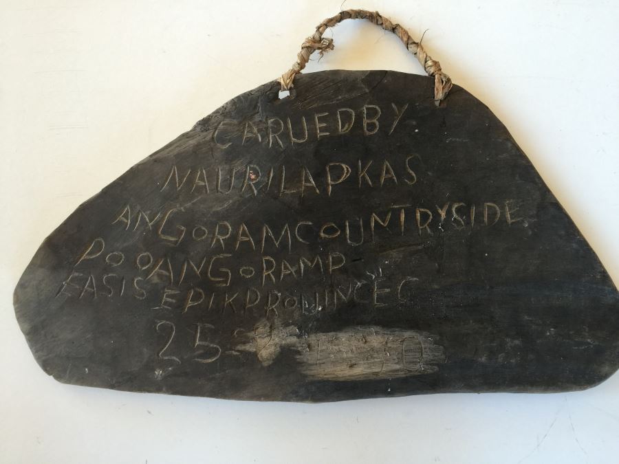 Carved Wood Plaque Sign Artwork Angoram Papua New Guinea [Photo 3]