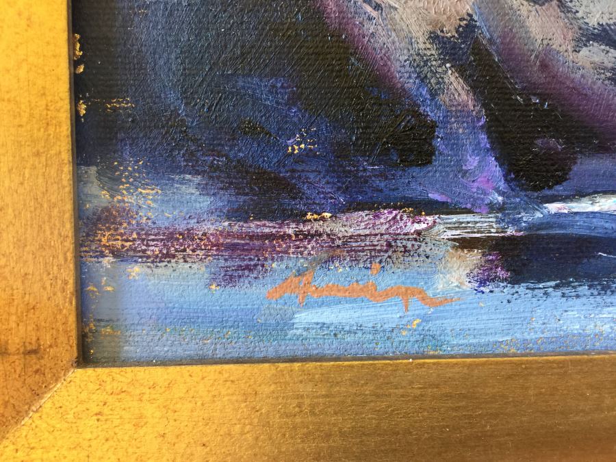 Green Wave Plein Air Ocean Painting Signed [Photo 2]