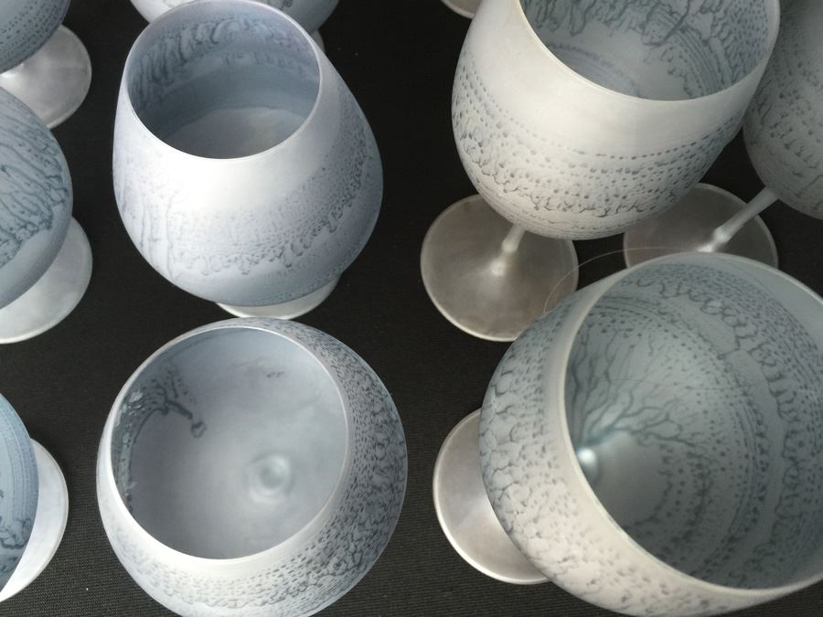 Israeli Hand Painted Hebron Art Glass Stemware Set [Photo 8]