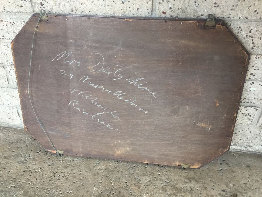 Old Carved Wood Beveled Glass Mirror [Photo 11]