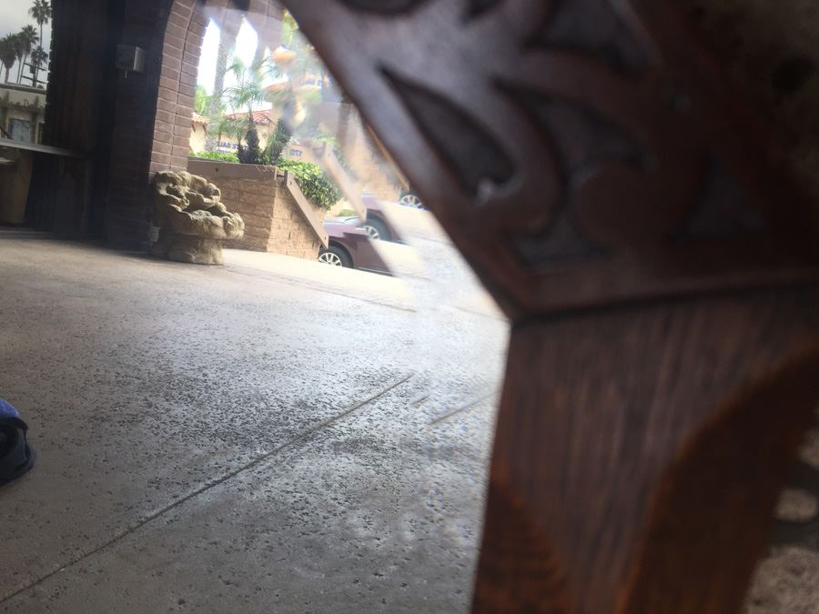 Old Carved Wood Beveled Glass Mirror [Photo 7]