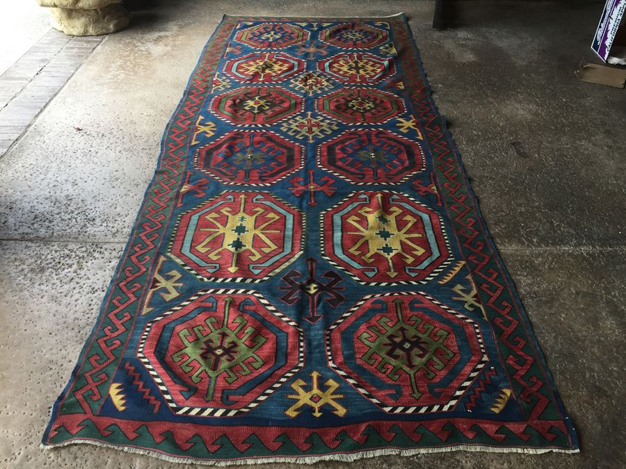 Large Kilm (KUBA) Tribal Weaving Rug Approximately 150 Years Old Estimate $5,000-$8,000