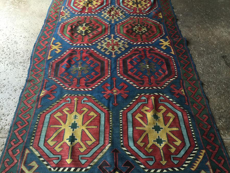 Large Kilm (KUBA) Tribal Weaving Rug Approximately 150 Years Old ...