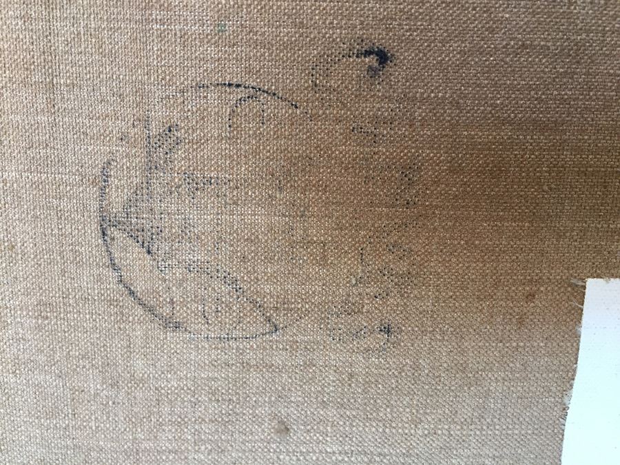 Well Executed Japanese Plein Air Oil Painting Of Mount Fuji Signed And Stamped On Back Signature Illegible [Photo 18]