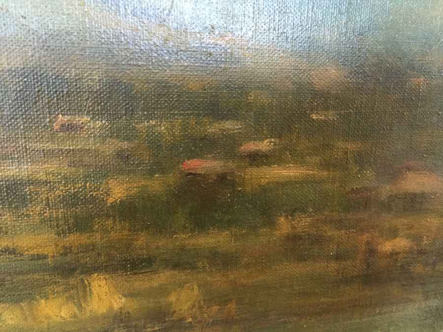 Well Executed Japanese Plein Air Oil Painting Of Mount Fuji Signed And Stamped On Back Signature Illegible [Photo 10]