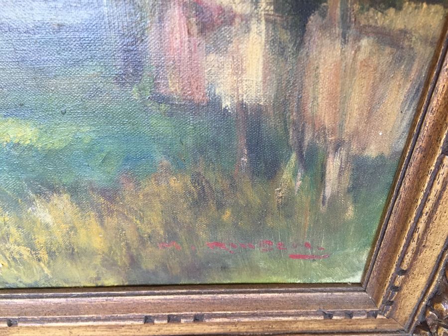 Well Executed Japanese Plein Air Oil Painting Of Mount Fuji Signed And Stamped On Back Signature Illegible [Photo 16]